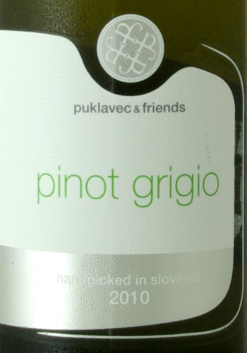 2010er Puklavec Friends Pinot Grigio etiket